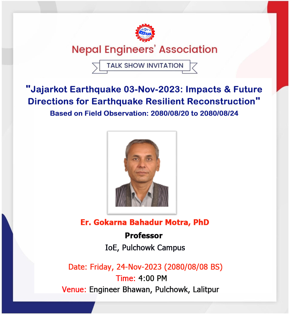 Jajarkot Earthquake 03-Nov-2023: Impacts & Future Directions for Earthquake Resilient Reconstruction